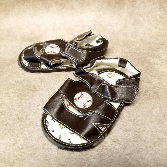 Vitamins Baby Boys Stepping Stone  Size 9-12 Months Brown  Open Toe Sandals - Picture 7 of 10